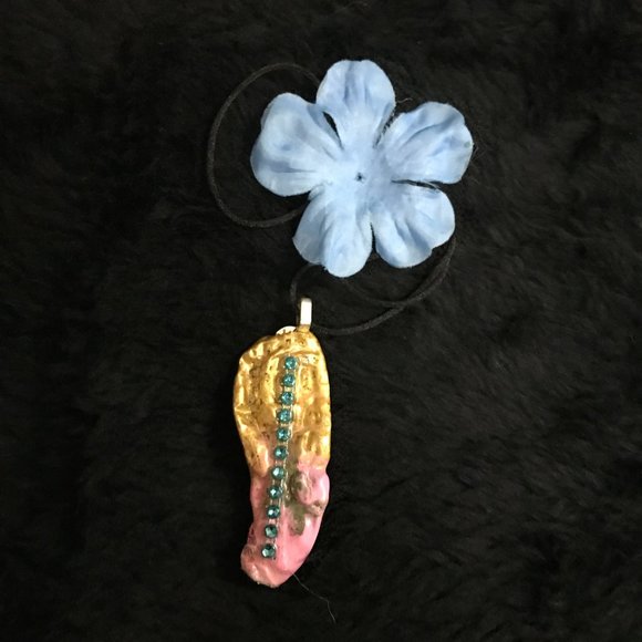 Reversible Rhinestone Unique Rare Vintage Boho One of a Kind Handmade Necklace - Picture 7 of 16